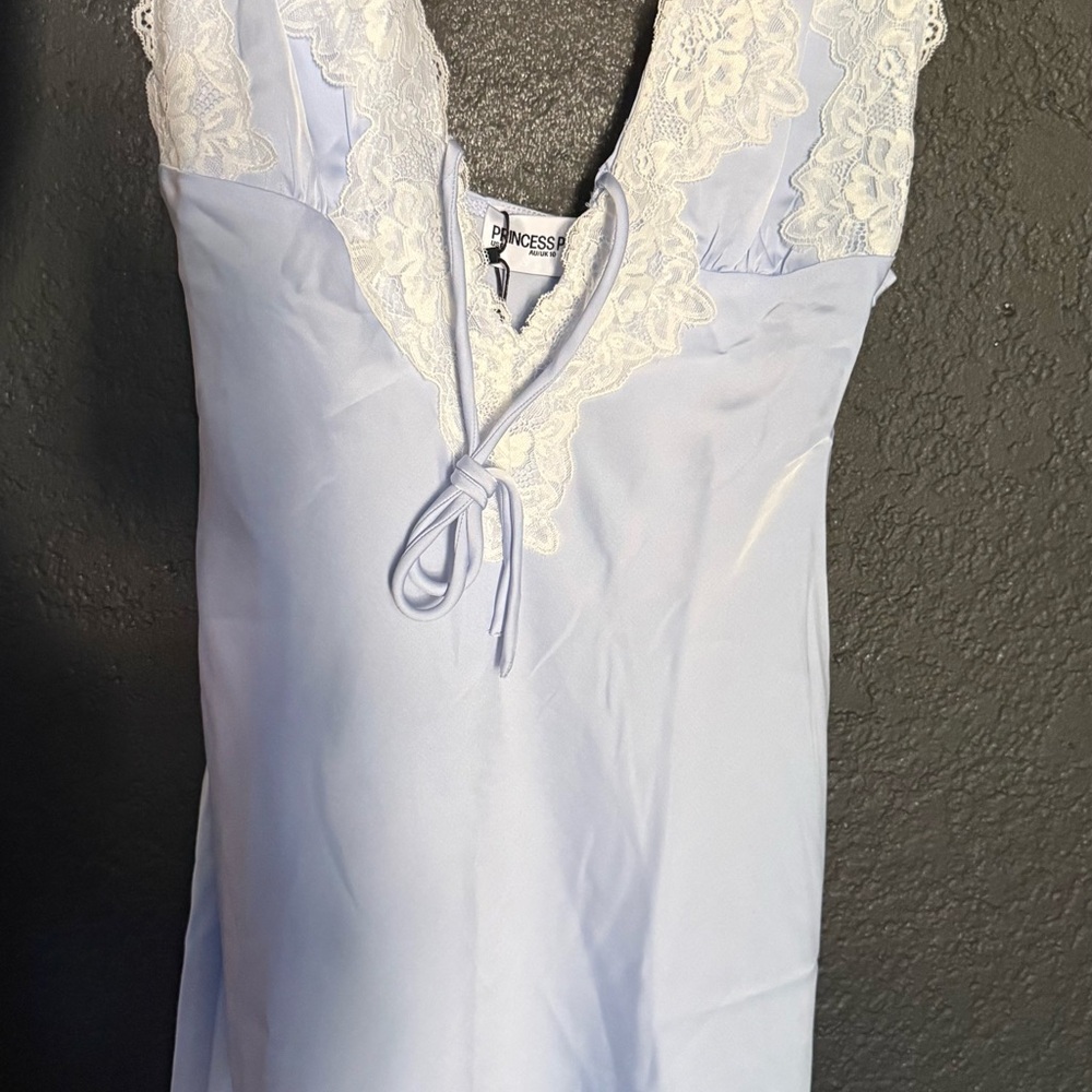 Princess Polly Lace Trim Chemise - Light Blue